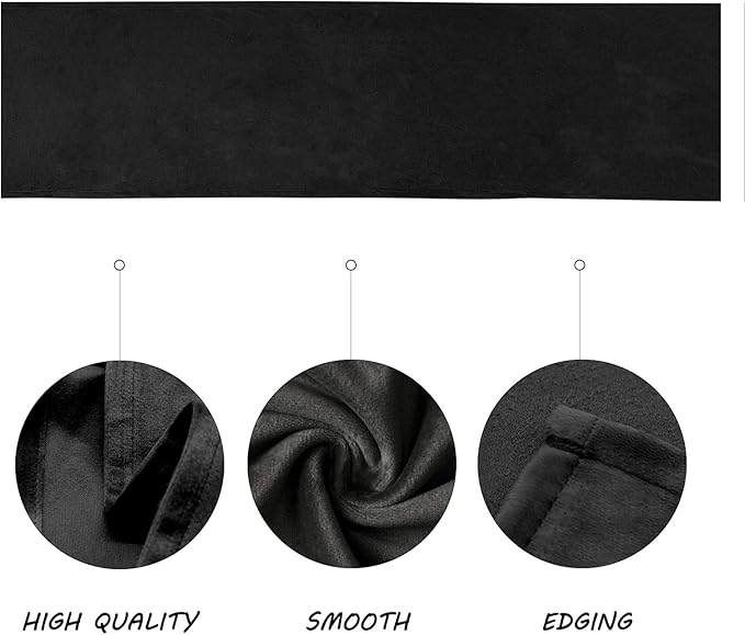 BALCONY & FALCON Velvet Table Runner 14"x95" Black Luxury Machine Washable Farmhouse Vintage Runner for Table Dining, Party, Wedding, Birthday, Easter, Thanksgiving & Christmas & Home Décor