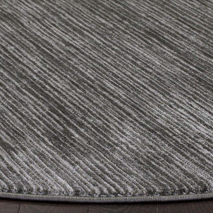 SAFAVIEH Vision Collection Area Rug - 9' Round, Grey, Modern Ombre Design, Non-Shedding & Easy to Clean, Ideal for Living Room, Bedroom, Dining Space (VSN606D)