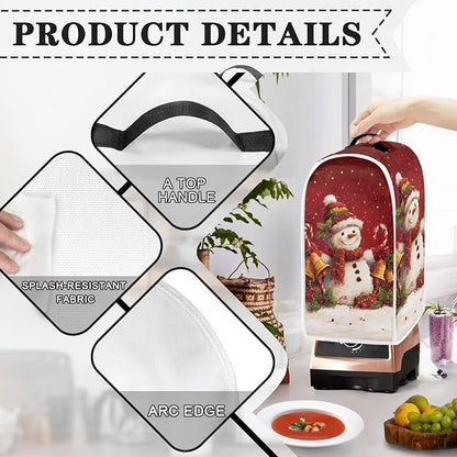 Snowman Blender Cover Dust Cover for Kitchen Cute Food Processor Dust Covers with Handle Easy to Install Protection Covers for Stand Mixer Juice Machine Christmas Decoration