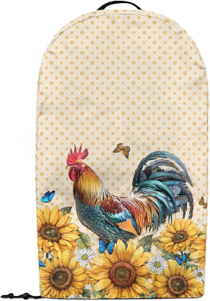 Rooster Sunflower Blender Dust Cover Stand Mixer or Coffee Maker Appliance Covers with Drawstring, Anti Fingerprint Polyester Dust Proof Stain Resistant Blender Cover for Home Kitchen