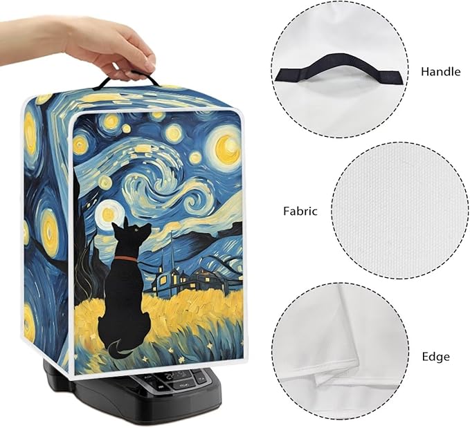 Coffee Maker Covers With Top Handle Folding Coffee Machine Dust Covers For Blender Mixer Juice Machine Keep Office Home Kitchen Clean Starry Night Dog Pattern