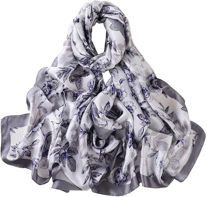 Fashion Scarves Scarf 100% Silk Feeling Scarf Silk Like Scarves Long Lightweight Sunscreen Shawls for Women