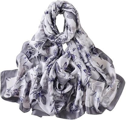 Fashion Scarves Scarf 100% Silk Feeling Scarf Silk Like Scarves Long Lightweight Sunscreen Shawls for Women