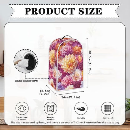 Bright Floral Blender Dust Cover Toaster Cover Boho Mandala Floral 4 Slice Washable Kitchen Small Appliance Cover