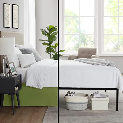 Nestl Calla Green Bed Skirt King Size - King Bed Skirt 14 Inch Drop - Brushed Microfiber Bed Skirts - Hotel Quality Pleated Bed Skirt - Shrinkage & Fade Resistant