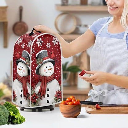 Talayituse Cardinal Snowman Print Blender Dust Cover, Fingerprint Protection Cover for Stand Mixer or Coffee Machine, Home Kitchen Appliance Covers for Stain Dust Resistant Supplies Christmas Decor