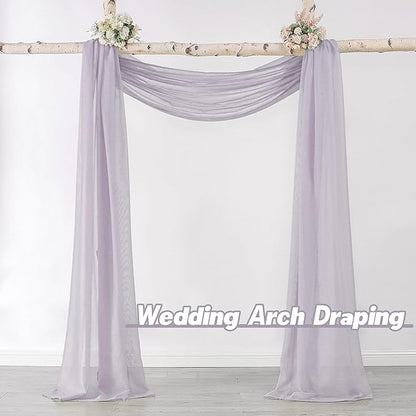 DONREN Lavender Purple Luxury Semi Sheer Window Scarf for Outdoor Decoration - Add Beautiful Elegant Effect to Curtain Drapes (1 Panel 52 by 216 Inch)