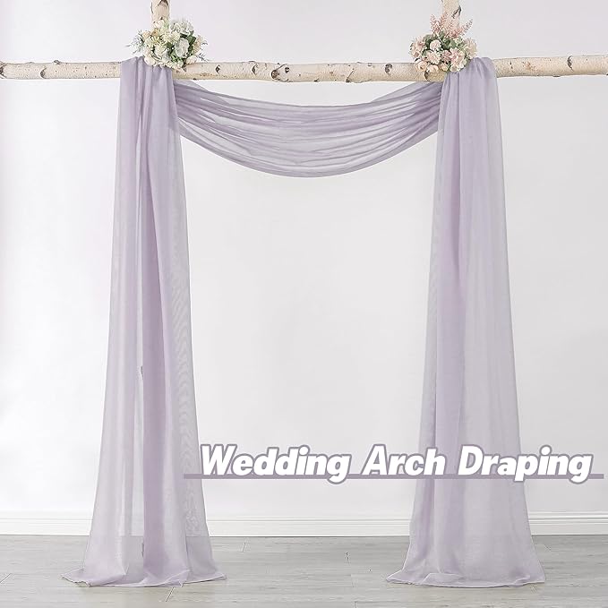 DONREN Lilac Semi Sheer Luxury Scarf for Window - add Beautiful Elegant Effect to Curtain Drapes (Lavender Purple,1 Panel 52 x 144 Inch Length)