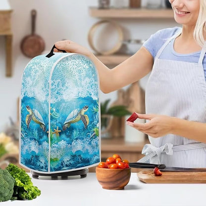 Talayituse Turtle Starfish Coral Print Blender Dust Cover, Fingerprint Protection Cover for Stand Mixer or Coffee Machine, Home Kitchen Appliance Covers for Stain Dust Resistant Supplies