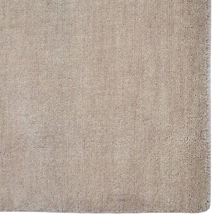 Hand Knotted Loom Wool ECO-Friendly Area Rugs - 5'7''x7'10'', Rectangle, Beige Color, Solid Plain Design, High Pile Thick Handmade Anti Skid Rugs for Living Room (L00111)