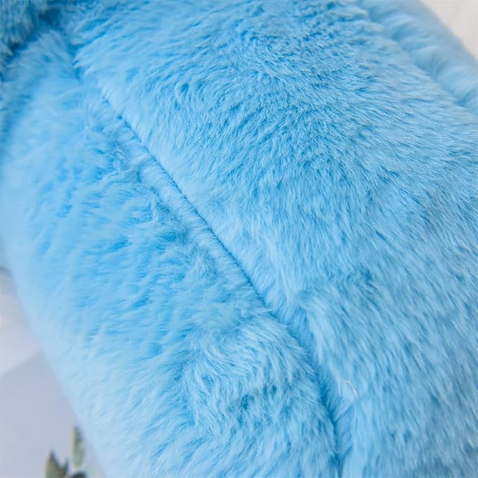 Holawakaka Reading Pillow for Sitting up in Bed Sofa Kids Teens, Backrest Pillow with Arms for Boys Girls Women Petites Pregnancy, Back Support Cushion for Couch Floor Nursery Playroom (Blue)