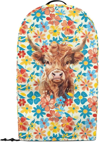 Kitchen Blender Dust Cover with Drawstring and Handle, Floral Highland Cow Print Dust Protection Easy to Clean Small Appliance Food Processor Coffee Maker Cover