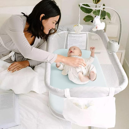 Stretchy Ultra Soft Fitted Bassinet Sheet Set 2 Pack, Universal Fit for Bassinets Baby Cradle Moses Basket Oval Rectangle Pad/Mattress, Lovely Whale Bassinet Sheets