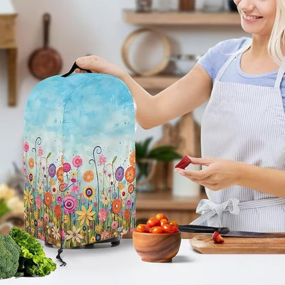 Colorful Daisy Print Blender Covers for Kitchen Food Processor Cover with Durable Handle, Dust Covers for Kitchen Appliances Stand Mixer or Coffee Maker Appliance Cover