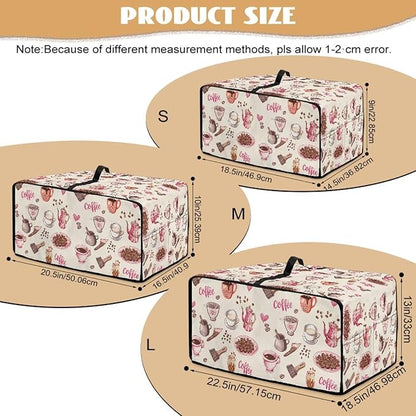 Toaster Oven Dust Cover Dustproof Stylish Convection Microwave Ovens Cover Stain-resistant Small Countertop Appliance Protector, S, Coffee Mocha Pot Beige Pink