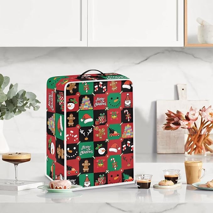 Coffee Maker Cover, Christmas Holiday Coffee Dust Cover Washable Removable Mixer Appliance Protector