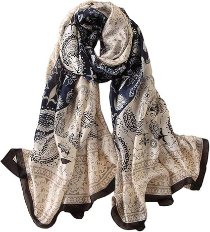 Fashion Scarves Scarf 100% Silk Feeling Scarf Silk Like Scarves Long Lightweight Sunscreen Shawls for Women