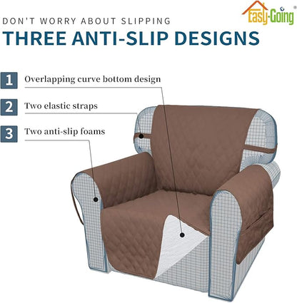 Easy-Going Sofa Slipcover Waterproof Couch Cover for 3 Cushion Couch Sofa Cover Furniture Protector Cover Pets Covers Washable Non-Slip Fabric Pets Kids Children Dog Cat (Sofa, Brown)