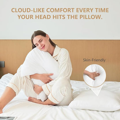 Luxury Throw Pillow Inserts, Pack of 8, 16 x 16 inches Hypoallergenic Ultra Soft White Polyester Microfiber Durable Couch Cushion Fillers