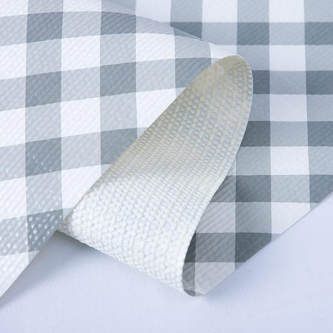 RAY STAR 12X120 Inch Shelf Liner for Kitchen Cabinets, Non-Adhesive Cabinet Liner Washable, PVC Drawer Liner for Dresser Non-Slip Bathroom (Plaid)(3 Roll)