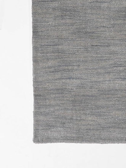 Hand Knotted Loom Wool ECO-Friendly Area Rugs - 2'6"x8', Runner, Light Blue Color, Solid Plain Design, High Pile Handmade Anti Skid Area Rugs for Living Room, Bed Room (L00111)