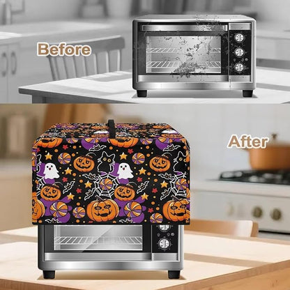 Microwave Oven Grill Cover, Halloween Pumpkin Waterproof Heat-Resistant Anti-Scratch Protective Cover Case for Countertop Microwave Oven Stylish Microwaves Ovens Covers