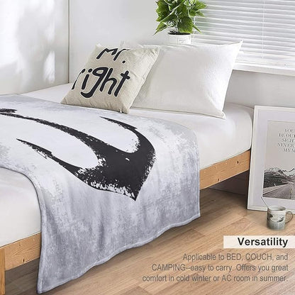 Nautical Anchor Blanket Modern Abstract Light Grey Black Anchor Art Print Soft Cozy Lightweight Throw Blanket for Women Men Bedroom Living Room Dorm Chair Sofa Travel 50x60in
