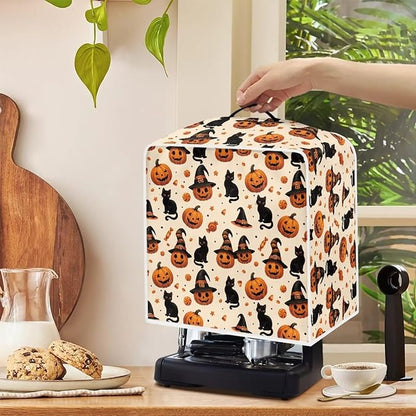 Halloween Coffee Maker Cover, Universal Waterproof Dustproof Coffee Machine Protector for Small Kitchen Appliance