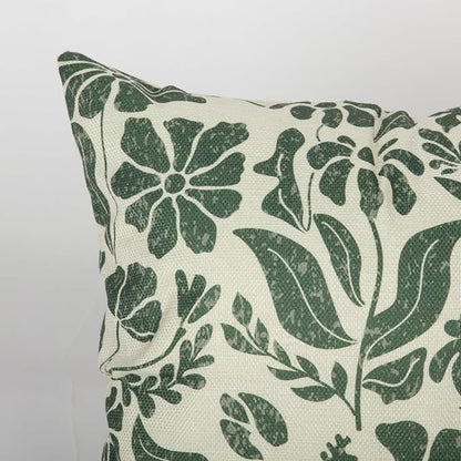 Matisse Flowers Plants Botanical Pillow Cover 18x18 Set of 2, Boho Floral Decorative Linen Pillow Cushion Case,Farmhouse Home Decor for Outdoor Couch Bedroom Car Green