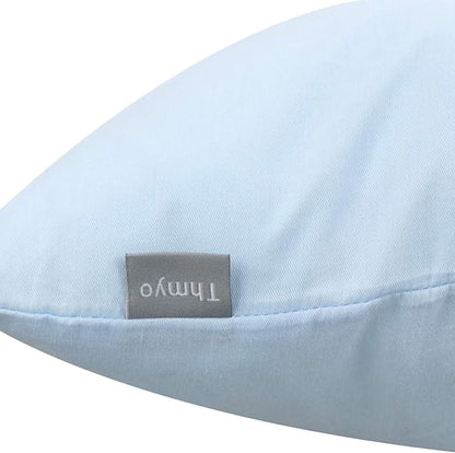 4-Pack 100% Cotton Lumbar Comfortable Solid Decorative Throw Pillow Case,Thmyo Rectangle Cushion Cover Pillowcase Sublimation Blank Pillow Covers DIY Throw Pillowcase(12x20inch/30x50cm, Light Blue)