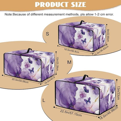 Countertop Microwave Oven Cover with Side Pockets, Dust Protection Small Appliance Toaster Ovens Dust Cover, S, 14.5 x 18.5 x 9 Inches, Violet White Marble Butterfly