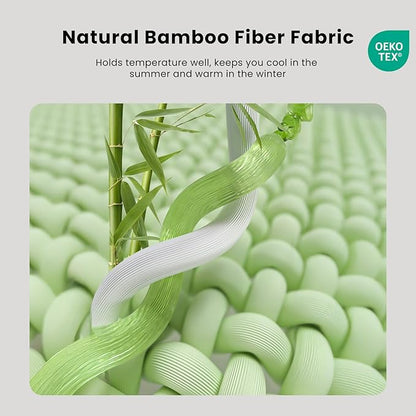 Bamboo Mattress Topper Twin Size 3 Inch, Cooling Gel & Bamboo Charcoal Memory Foam Mattress Topper for Back Pain Relief, Firm Dual-Layer Foam Bed Pad with Removable Cover College Dorm