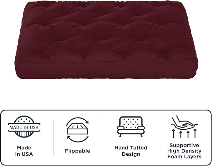 Royal Sleep Products by The Futon Factory 6 inch Foam Futon Mattress - Solid Royal Blue Cover - Full Size - CertiPUR Certified Foams - Made in USA - (Frame not Included)