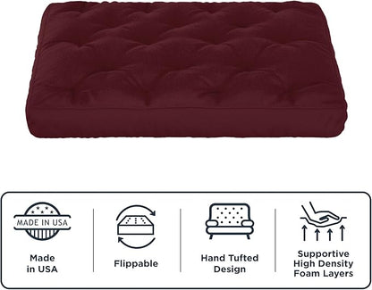 Royal Sleep Products by The Futon Factory 6 inch Foam Futon Mattress - Solid Royal Blue Cover - Full Size - CertiPUR Certified Foams - Made in USA - (Frame not Included)