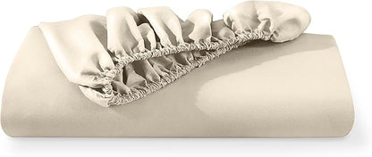 Fitted Bottom Sheet Full Size - Premium 1800 Microfiber - Ultra-Soft Hotel Luxury - Deep Pocket - Durable and Long Lasting - Fitted Sheet (Full, Sand)
