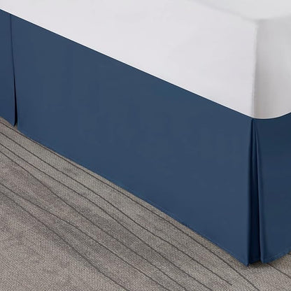 Nestl Navy Blue Bed Skirt Queen Size - Queen Bed Skirt 14 Inch Drop - Brushed Microfiber Bed Skirts - Hotel Quality Pleated Bed Skirt - Shrinkage & Fade Resistant
