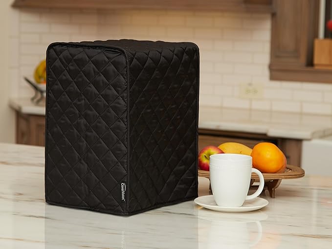 Covermates Keepsakes - Coffee Maker Cover - Dust Protection - Stain Resistant - Washable - Appliance Cover, Black
