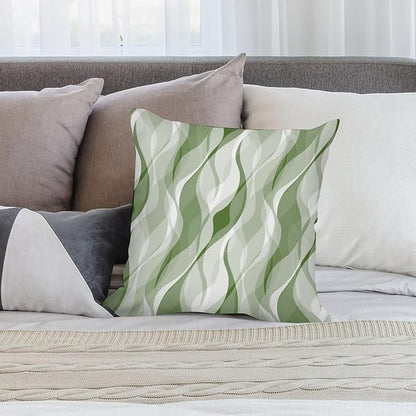 Green Throw Pillow Covers Modern Abstract Ombre Green Striped Decorations for Bedroom Living Room Farmhouse Sofa Pillows Bed Couch 20x20 Inch