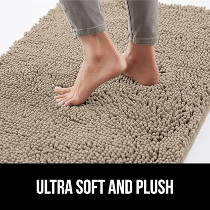 GORILLA GRIP SOAKSTOPPER Dog Door Mat, 48x30 Machine Washable Rug Absorbent Doormat Captures Moisture Mud Dirt, Quick Dry Soft Chenille Entryway Rugs Indoor Entrance Mats for Dog Paws, Beige