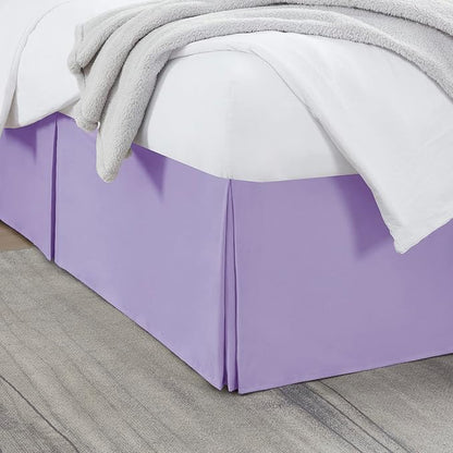 Nestl Lavender Twin Bed Skirt - Twin Size Bed Skirt 14 Inch Drop - Brushed Microfiber Bed Skirts - Hotel Quality Pleated Bed Skirt - Shrinkage & Fade Resistant