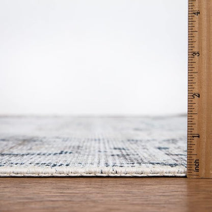 Bloom Rugs Washable Non-Slip 9' x 12' Rug - Teal/Beige Traditional Area Rug for Living Room, Bedroom, Dining Room, and Kitchen - Exact Size: 9' x 12'