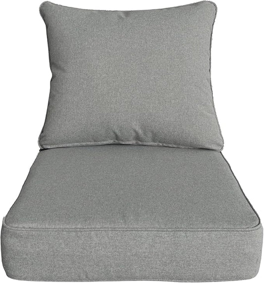 Goodgoods 24x24 inch Outdoor/Indoor Deep Seat Patio Cushion Set of 1 Resilient Foam Filling Water Repellent Stain-Resistant UV Resistant Weather Resistant Deep Seat Bottom Light Gray