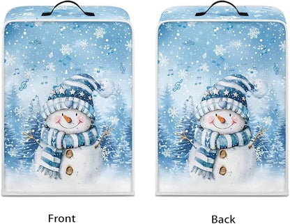 Cute Snowman Coffee Maker Cover Christmas Dustproof Coffee Machine Protection with Handles