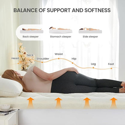 Mattress Topper King for Back Pain Thick Mattress Pad Cover Protector Sherpa Plush Pillow Top Down Alternative Fill Mattress Cover with 8-22 Inch Deep Pocket