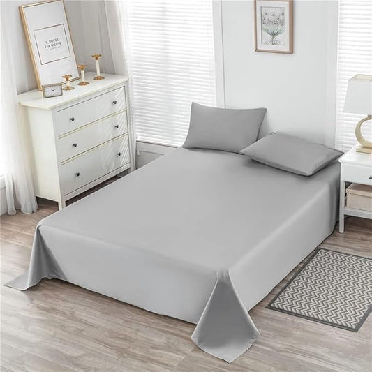 WenBags Lightweight Waterproof Flat Sheet 90 * 98 Inches King Size-Mattress Protector for Bed & Couch, Pet Hair Resistant Cover Ideal for Dogs & Cats, Perfect for Hotels & Hospitals(LightGray)