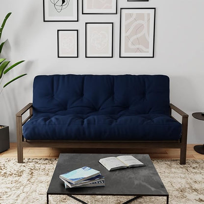 Royal Sleep Products by The Futon Factory 6 inch Memory Foam Futon Mattress - Solid Navy Cover - Full Size - CertiPUR Certified Foams - Made in USA - (Frame not Included)