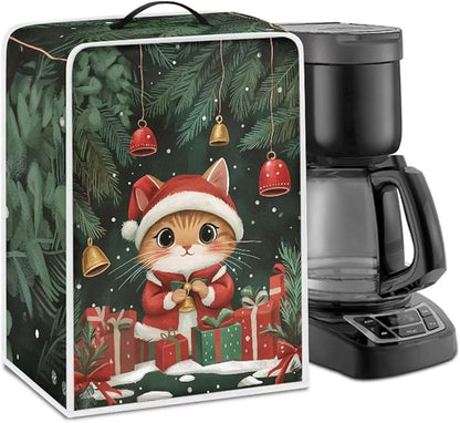 Coffee Maker Cover Christmas Cat Coffee Up Covers Dustproof Protector for Mixer Foldable Appliance Cover