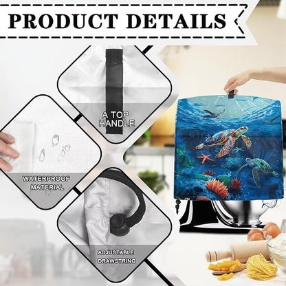 Sea Turtle Mixer Cover 6-8 Qt Stand Mixer Kitchen Aid Covers Counter Food Processor Covers Dust Protection Stand Coffee Maker Home Kitchen Appliance Decor