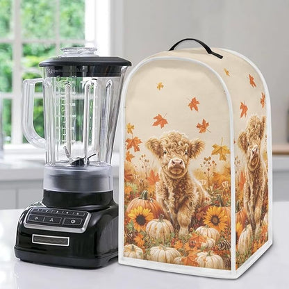 Highland Cow Blender Cover for Kitchen Small Appliance Dust Cover Fall Kitchen Decor Food Processor Dustproof Covers with Handle Blender Protection Accessories, Maple Leaf