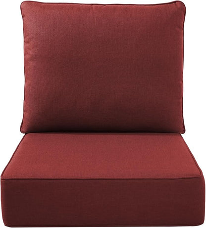 Luxury Outdoor Seat Cushion Set-22 x 24 x 6 Inch Outdoor Chair Cushions with Water Resistant & Removable Cover Outdoor Cushions for Patio Furniture Chair Sofa Couch